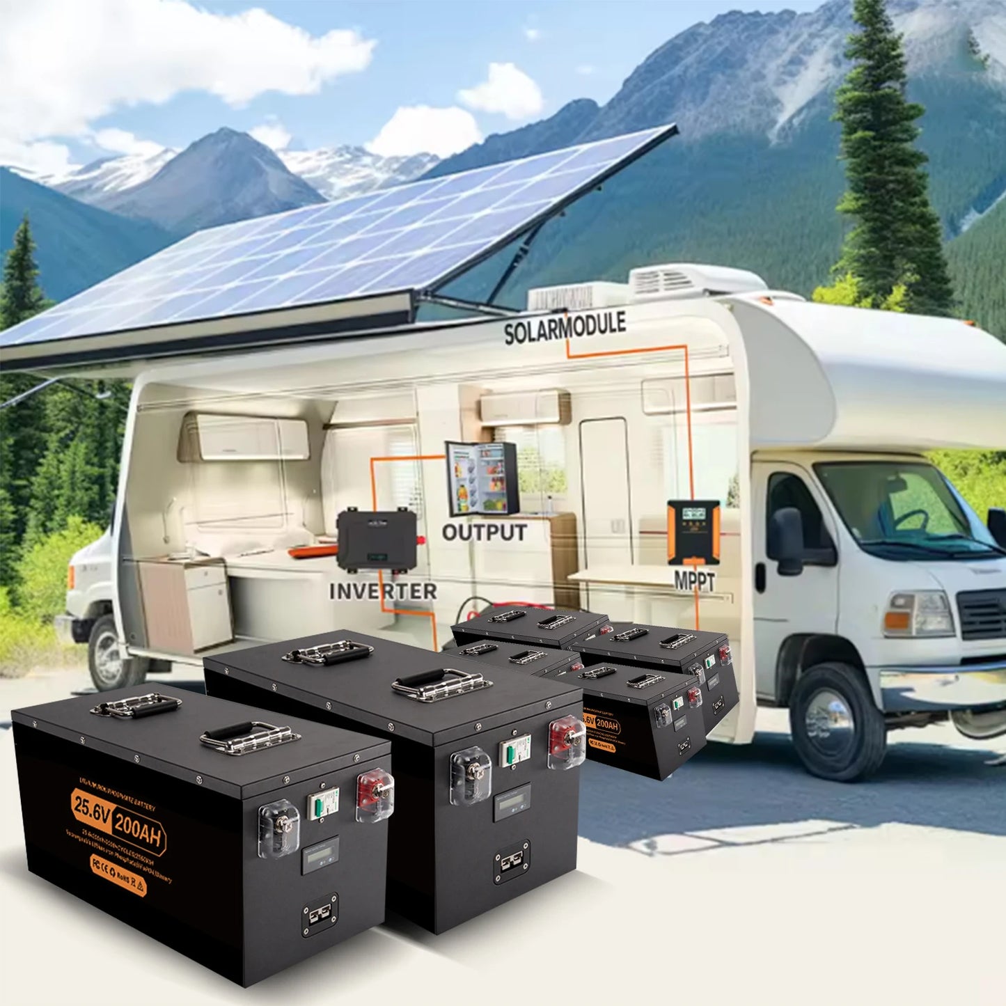 12V 24V 100Ah 200Ah 280Ah 300Ah 400Ah LiFePO4 Battery Pack