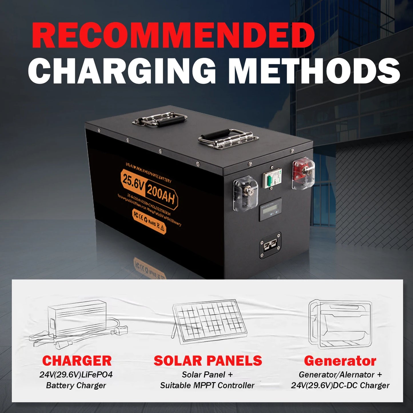 12V 24V 100Ah 200Ah 280Ah 300Ah 400Ah LiFePO4 Battery Pack